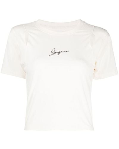 Izzue Logo-embroidered Cut-out T-shirt - White