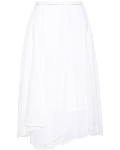 Peserico Bead-detail Asymmetric Skirt - White