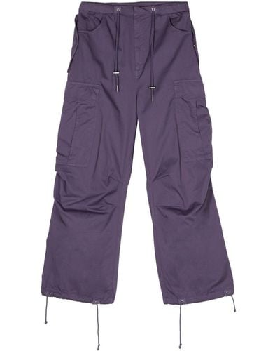 Bluemarble Drawstring-waist Cotton Cargo Pants - Purple