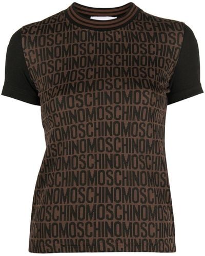 Moschino ロゴ クロップドtシャツ - ブラック