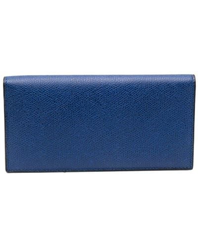 Valextra Portemonnaie aus strukturiertem Leder - Blau