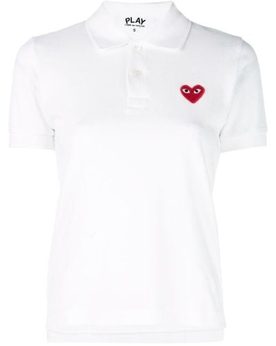 COMME DES GARÇONS PLAY Logo Cotton Polo Shirt - White