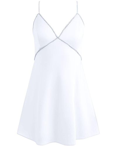 Alice + Olivia Julienne Kleid mit Kristallen - Weiß