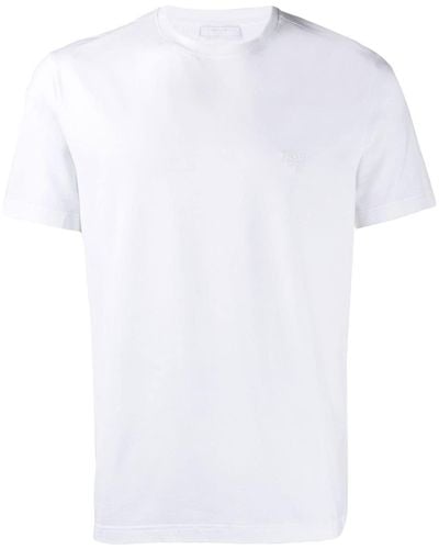 Prada プラダ エンブロイダリーロゴ Tシャツ - ホワイト