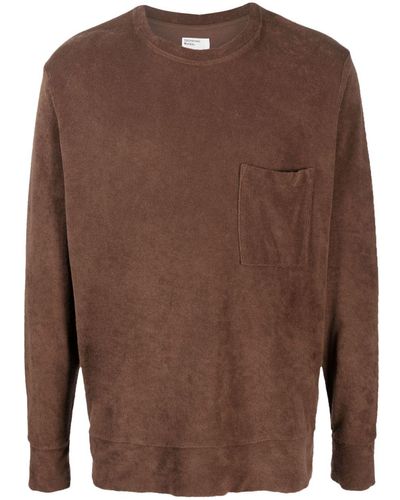 Universal Works Long-sleeve Terry-cloth Cotton Jumper - Brown