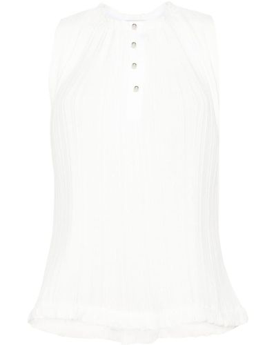 Lanvin Pleated Sleeveless Top - White