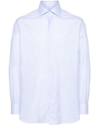 Brioni Spread-collar Cotton Shirt - White
