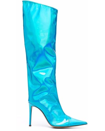 Alexandre Vauthier Metallic Pointed-toe Boots - Blue