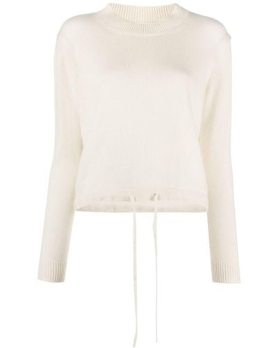 Liska Cashmere Drawstring-hem Sweater - White