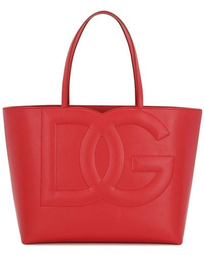 Dolce & Gabbana Medium Shopper Met Dg-logo - Rood