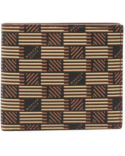Moreau Monogram-pattern leather wallet - Braun