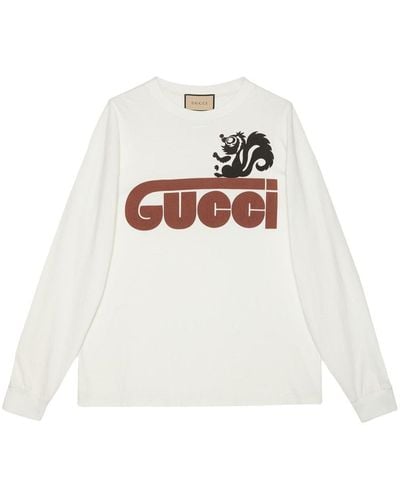 Gucci Skunk-embroidered Cotton Sweatshirt - White