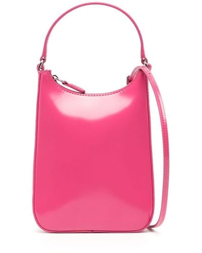 STAUD Mini Alec Leather Tote Bag - Pink