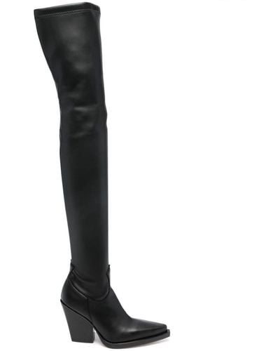 Paris Texas Vegas 120mm Above-knee Leather Boots - Black