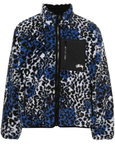 Stussy Fleece Reversible Jacket - Blue
