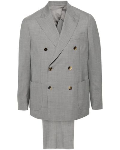 Lardini Double-breasted Wool Suit - Grey