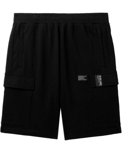 Izzue Logo-appliqué Cotton Shorts - Black