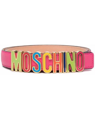 Moschino ロゴ ベルト - ピンク