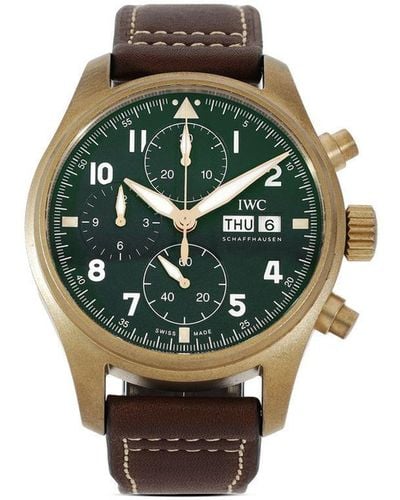 IWC Schaffhausen 2022 Ongedragen Pilot's Watch Chronograph Spitfire Horloge - Groen