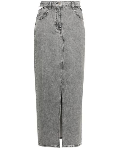 IRO Finji Denim Midi Skirt - Grey