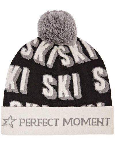 Perfect Moment Logo-print Merino Beanie - Grey