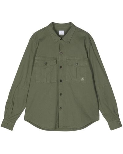 PS by Paul Smith Textured stretch-cotton shirt - Verde