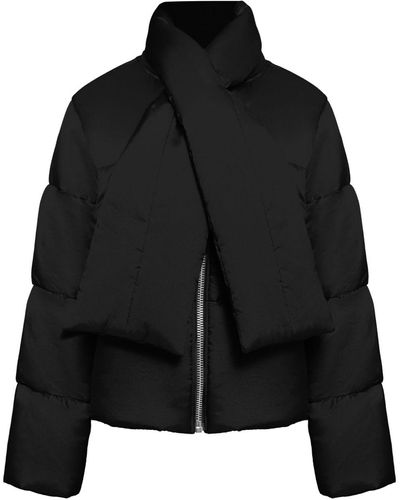 UMA | Raquel Davidowicz Scarf-detail Puffer Jacket - Black