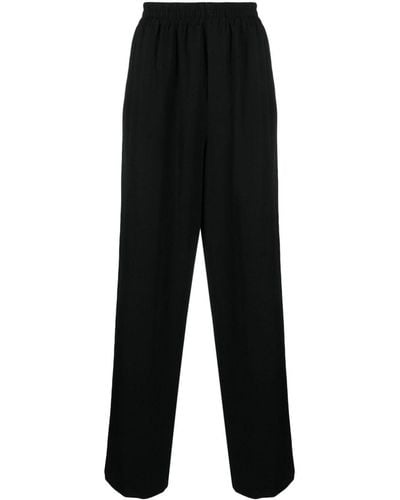 The Row Davide Wool Straight Trousers - Black