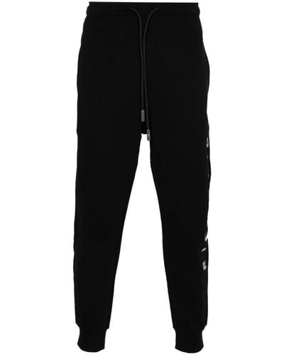 John Richmond Logo-embroidered Tapered Trousers - Black