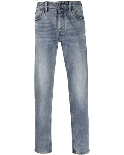 Emporio Armani Mid-rise tapered-leg jeans - Blu