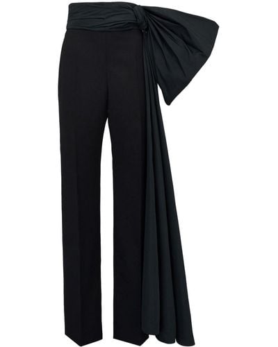 Alexander McQueen Bow-detail Tailored Pants - Black