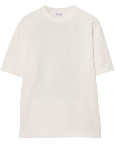 Burberry T-shirt à motif Equestrian Knight - Blanc