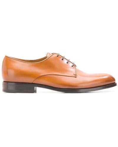 Giorgio Armani Derby Schoenen Met Spitse Neus - Naturel