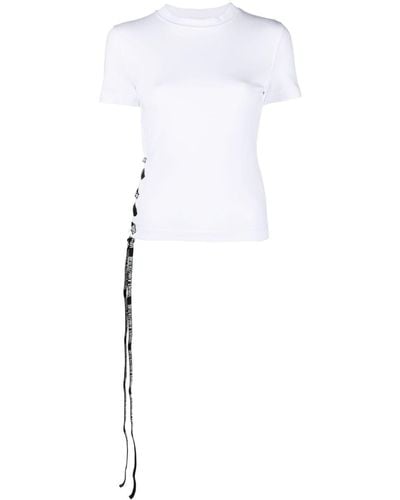 Versace レースアップ Tシャツ - ホワイト