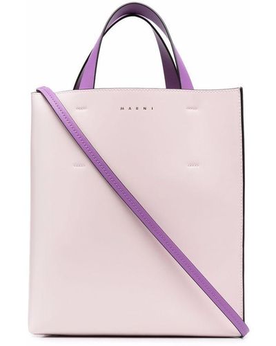 Marni Bolso shopper con diseño colour block - Rosa