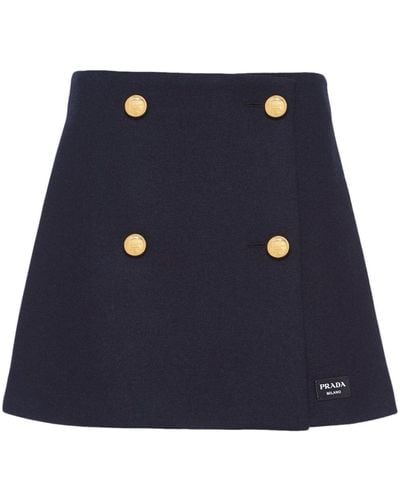 Prada Minifalda lisa - Azul
