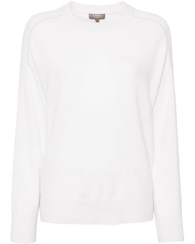N.Peal Cashmere Bead-embellished Sweater - White