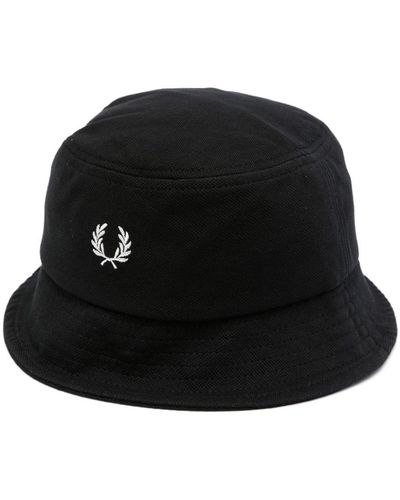 Fred Perry Logo-embroidered Cotton Bucket Hat - Black