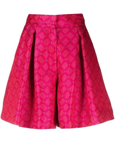 Genny Jacquard Tailored Shorts - Pink