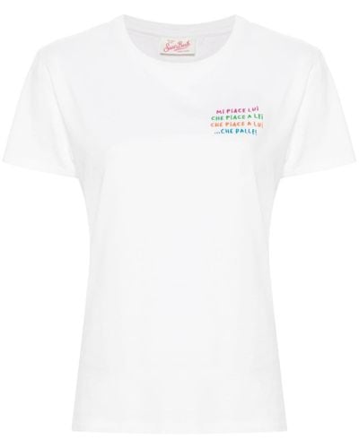 Mc2 Saint Barth Emilie T-Shirt mit Slogan - Weiß