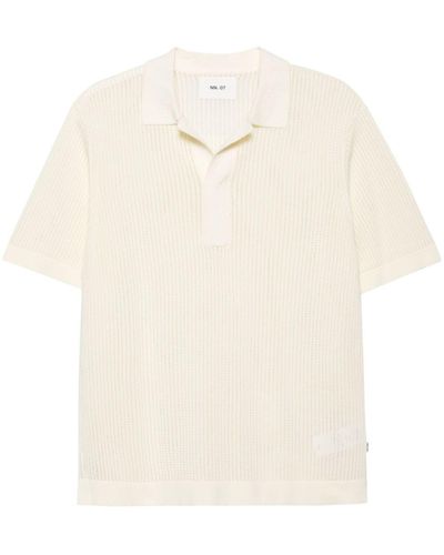 NN07 Short-sleeve Knitted Polo Shirt - White