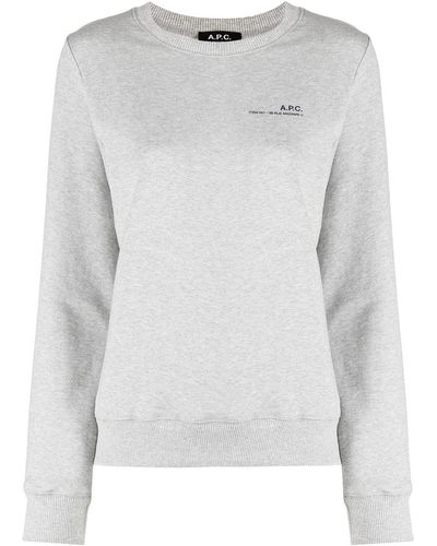A.P.C. Logo Print Sweatshirt - Grey