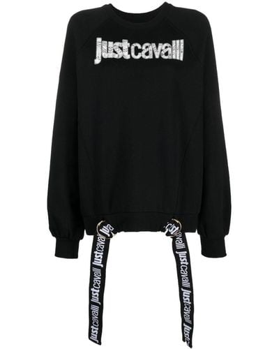 Just Cavalli Logo-print Cotton Sweatshirt - Black