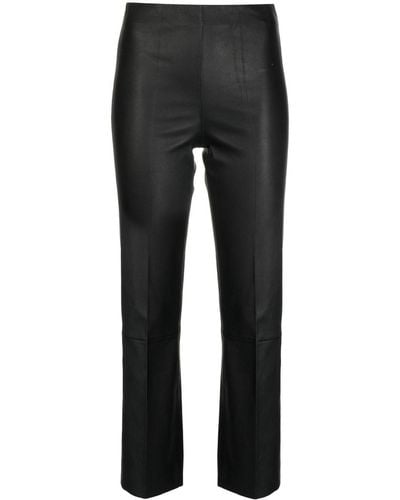 By Malene Birger Florentina Cropped Leather Trousers - Black