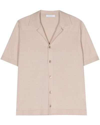 Cruciani Short-sleeve Fine-knit Shirt - Natural