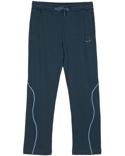 PS by Paul Smith Logo-embroidered Organic Cotton Track Trousers - Blue