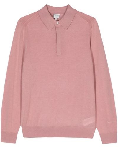 Paul Smith Long-sleeve Wool Polo Shirt - Pink