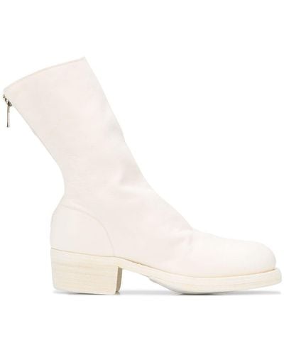 Guidi Mid-calf Leather Boots - White