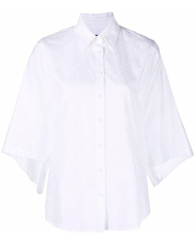 FEDERICA TOSI Chemise en coton à manches évasées - Blanc
