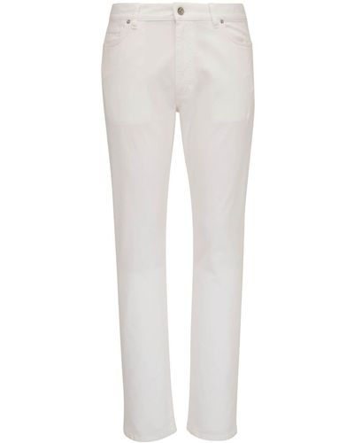 Zegna Garment-dyed Tapered Jeans - White